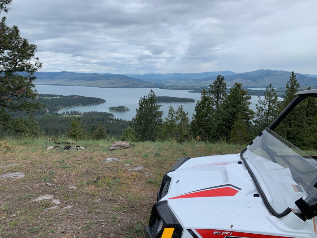 When searching for Flathead ATV rentals why not ride in Side by Side? This is a awesome view of Flathead Lake taken from "Bigfoot" mountain